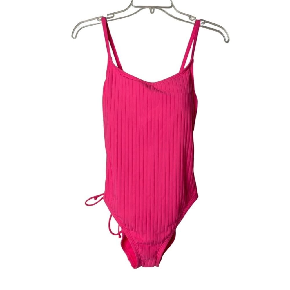 Time And Tru Bright‎ Pink One Piece Strappy Back Women's M 8/10